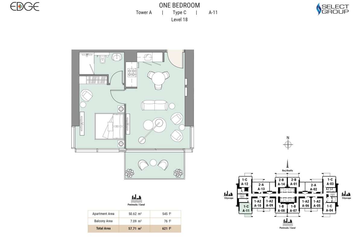 Type C, Level 18, A-11 - The Edge Tower 1